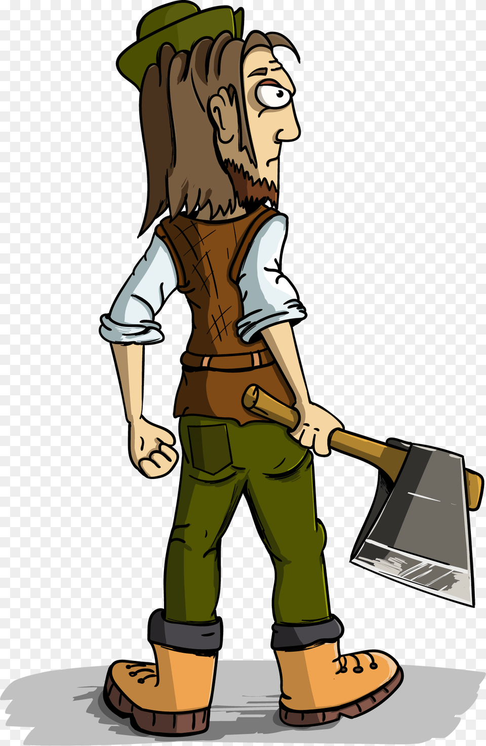 Character Lamberjack Lumberman Axe Cartoon Logger, Person, Cleaning, Book, Comics Png