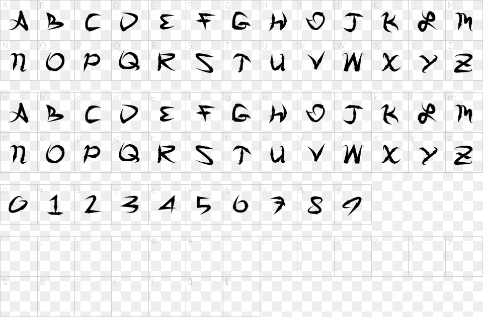 Character Map Font, Text, Alphabet Free Png Download