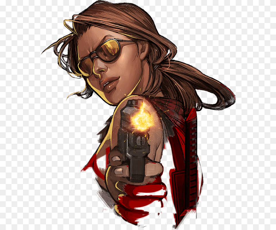 Character Pb Transparent Download Illustration, Woman, Weapon, Person, Handgun Free Png