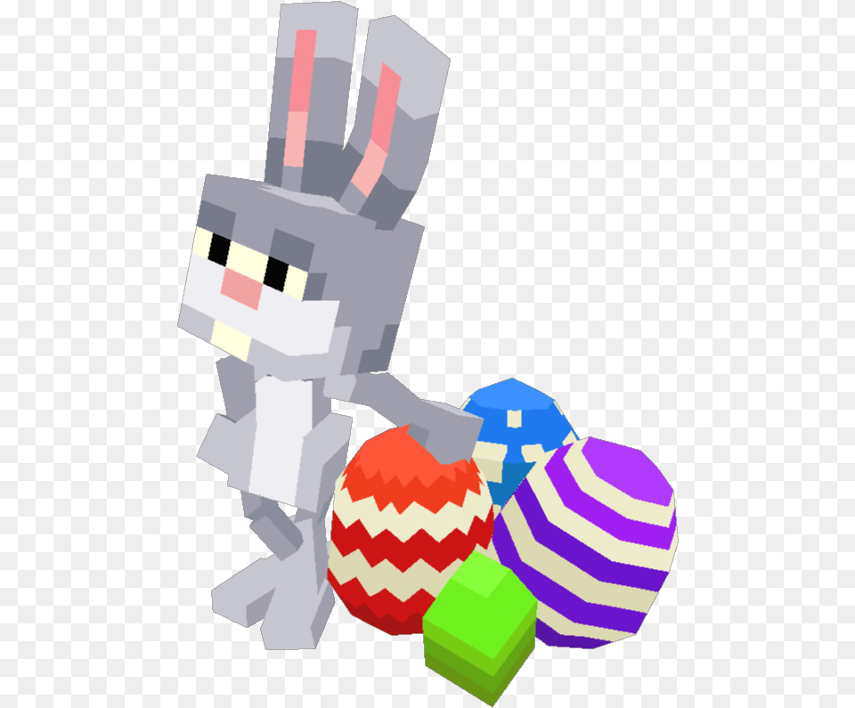 Character Pixel Rabbit Low Poly 3d Model 1 V Rabbit Voxel, Pinata, Toy Free Transparent Png