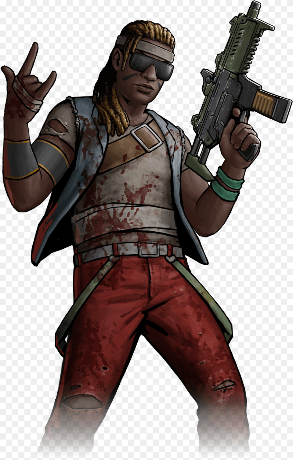 Character Spotlight S Class Shaquille The Walking Dead Fictional Character, Weapon, Firearm, Person, Man Png Image
