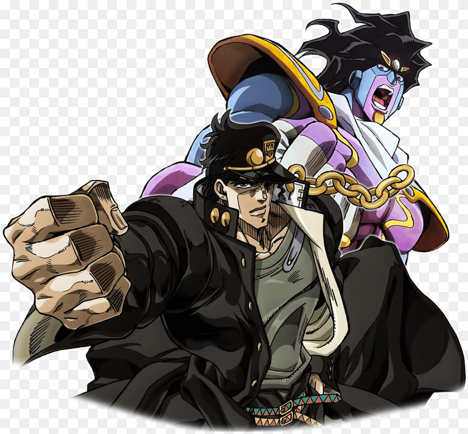 Character Stats And Profiles Jotaro And Star Platinum, Book, Comics, Publication, Adult Free Png Download