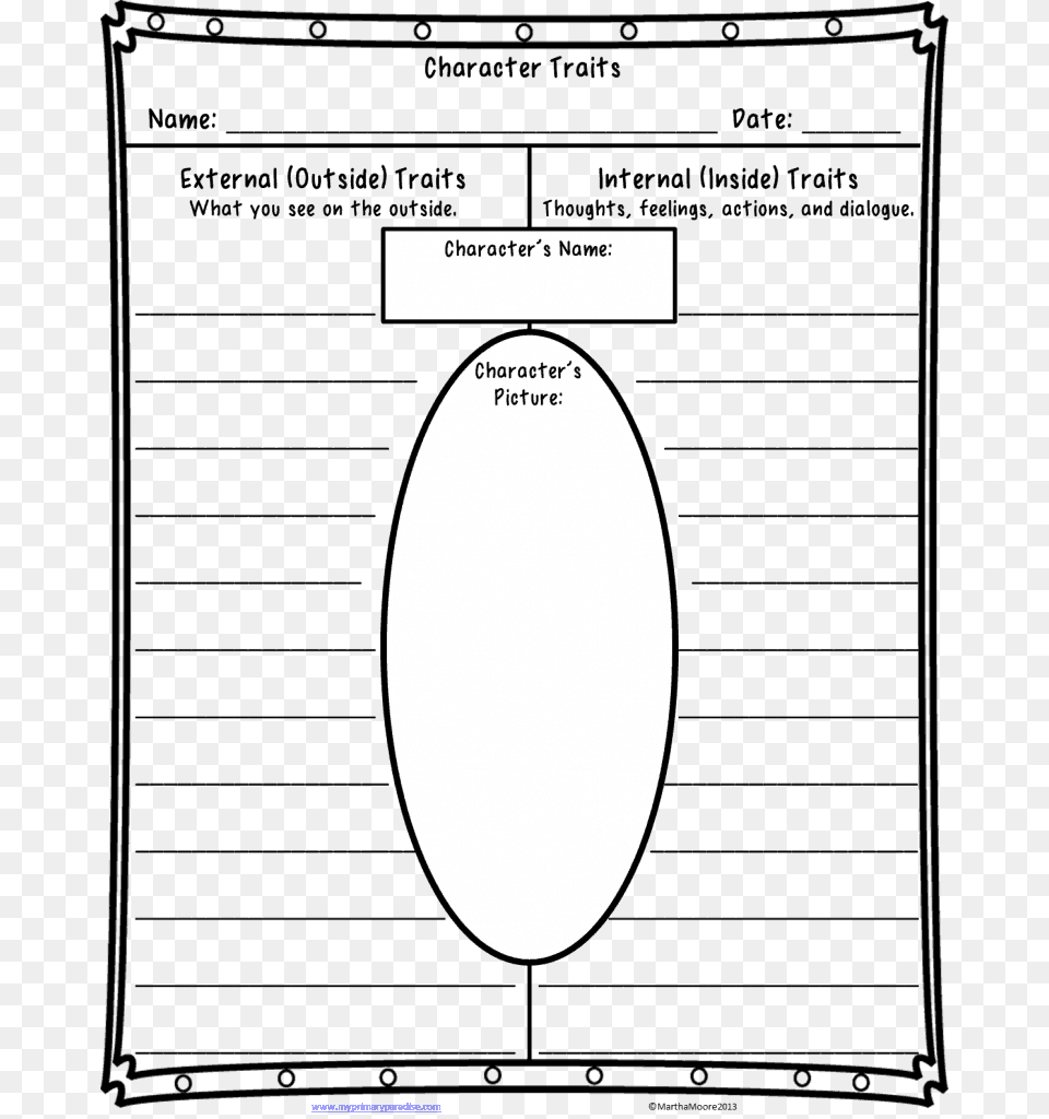 Character Traits Worksheet Character Traits Internal External, Oval, Nature, Night, Outdoors Free Png Download