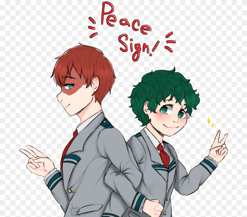 Characterstyleart Deku Doing The Peace Sign, Book, Comics, Publication, Adult Png Image