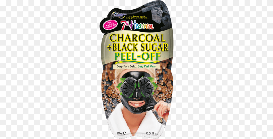 Charcoal Amp Black Sugar Peel Off Montagne Jeunesse Face Mask Black, Advertisement, Poster, Adult, Female Free Png Download