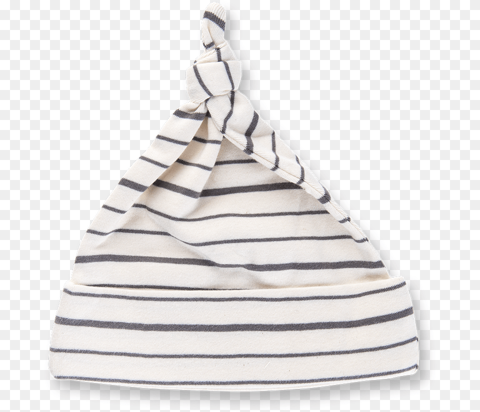 Charcoal French Stripe Knotted Hat Beanie, Clothing, Accessories, Bag, Handbag Png