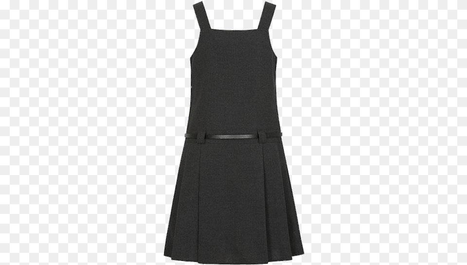 Charcoal Grey School Pinafore Dress, Clothing, Skirt, Person Png