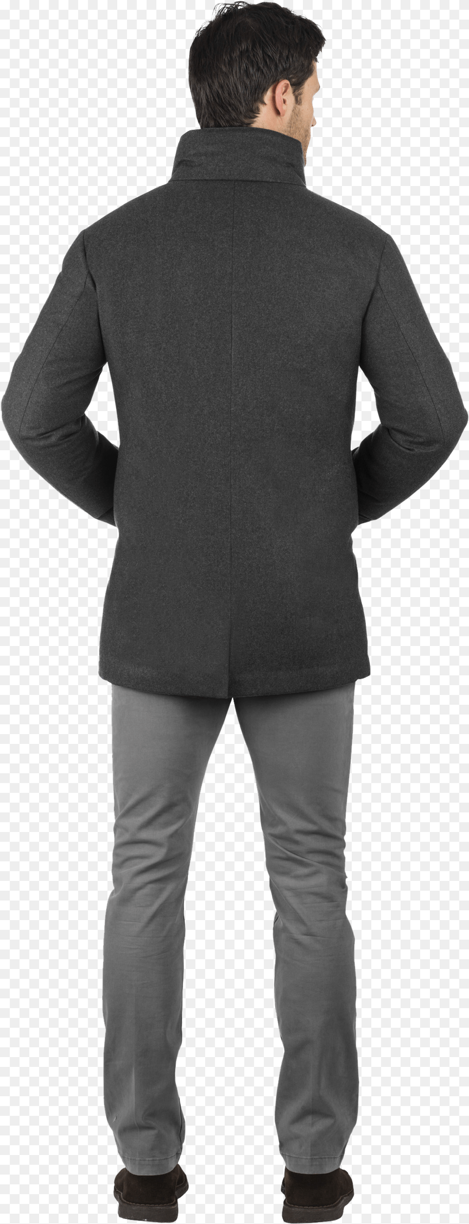 Charcoal Stretch Wool Carcoat Norwegian Wool, Clothing, Coat, Fleece, Jacket Free Png Download