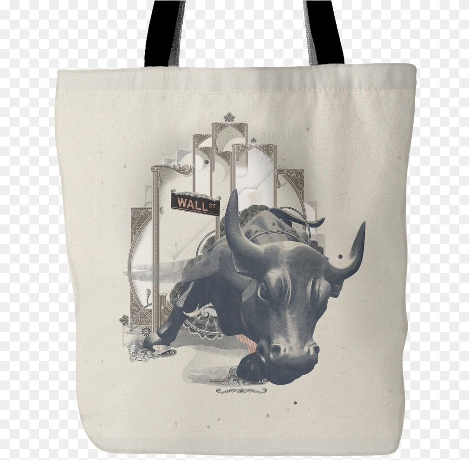 Charging Bull Bull Charging Design, Animal, Bag, Mammal, Tote Bag Png