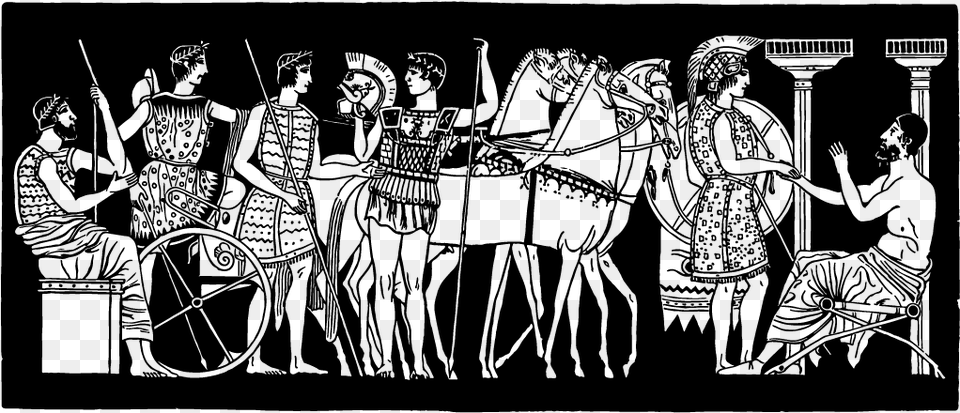 Chariot Drawing Ancient Greek Ancient Greek Art Illustration, Gray Png