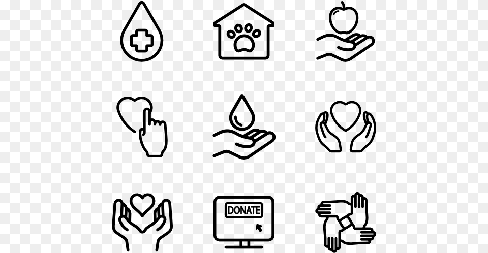 Charity And Donate Cafe Icons, Gray Free Png Download