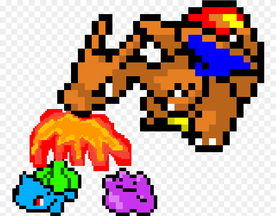 Charizard Being Mean To Minors Charmander Evolution Pixel Art, Dynamite, Weapon, Blackboard Free Png Download