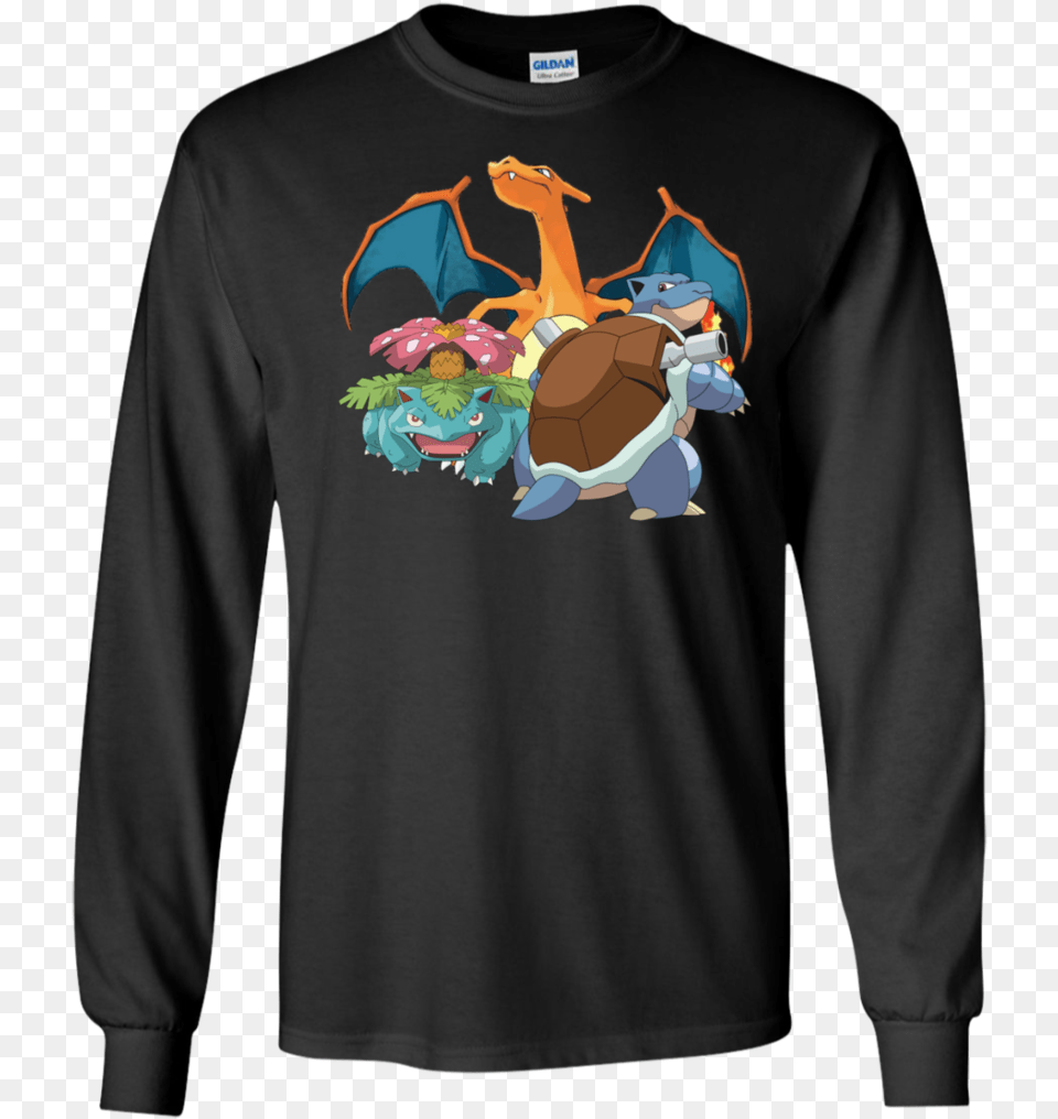 Charizard Blastoisevenusaur Tshirt Pokemon, T-shirt, Clothing, Long Sleeve, Sleeve Png Image