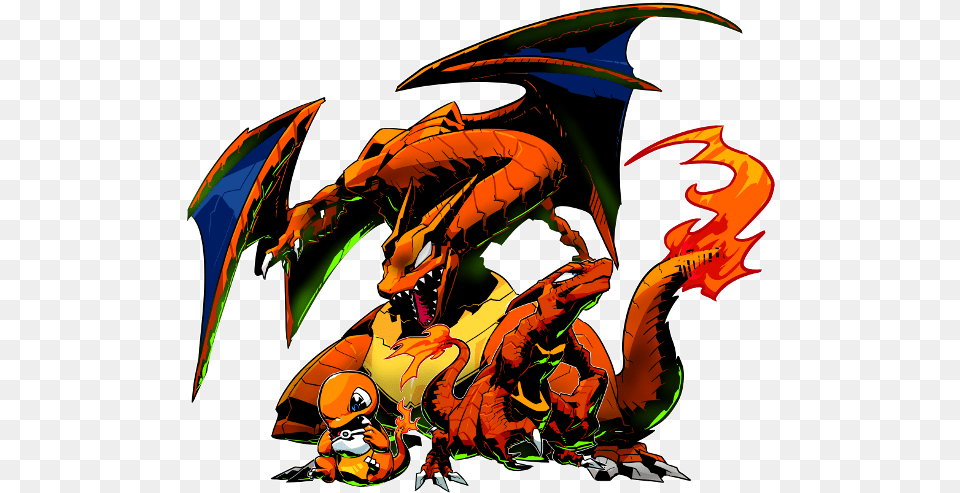 Charizard Charmeleon And Charmander Charizard Mixed With Rayquaza, Dragon, Baby, Person Png Image