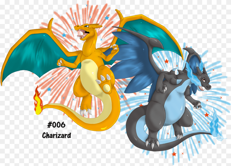 Charizard Illustration, Dragon, Baby, Person Free Png Download