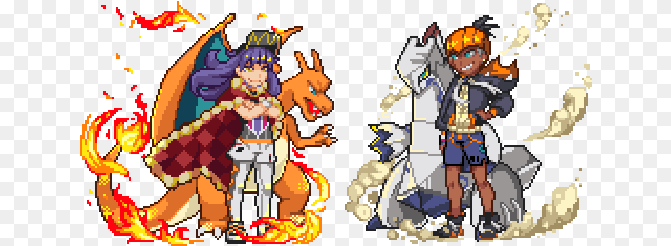 Charizard Leon Raihan And Duraludon Pokemon Leon Pixel Sprite, Book, Comics, Publication, Baby Png