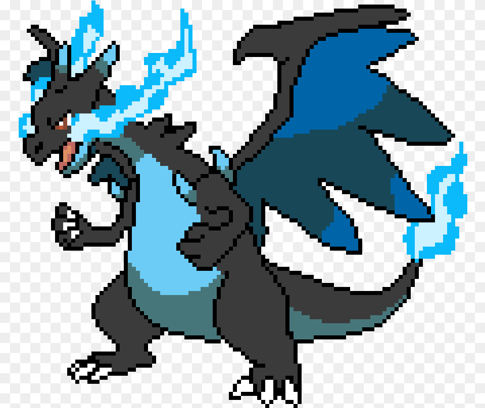 Charizard Mega Charizard X Pixel, Animal, Bird, Jay, Person Png