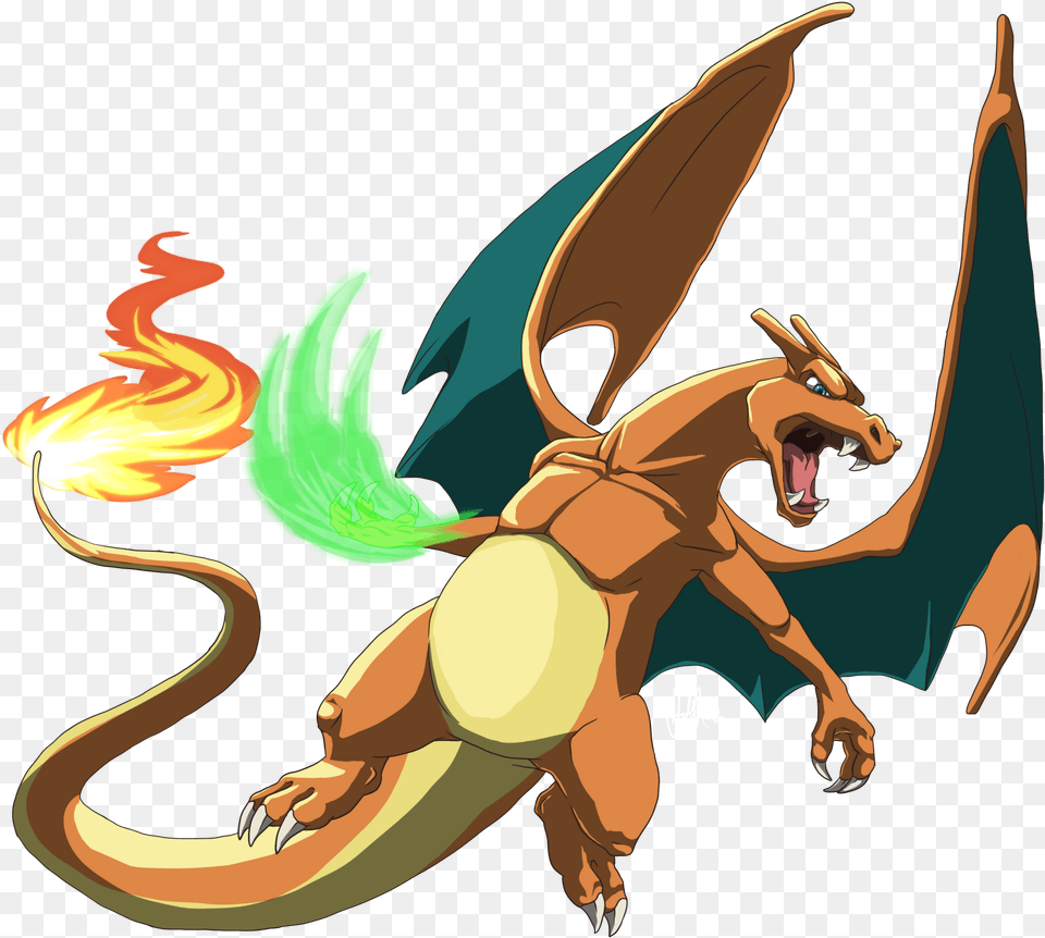 Charizard Used Dragon Claw And Flamethrower Charizard Using Dragon Claw Free Transparent Png