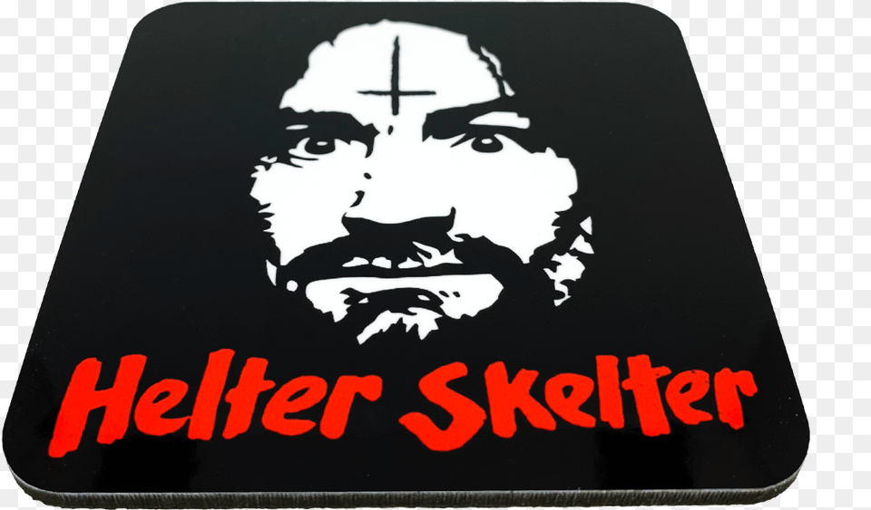 Charles Manson Helter Skelter Drink Coaster Emblem, Mat, Face, Head, Person Free Png Download