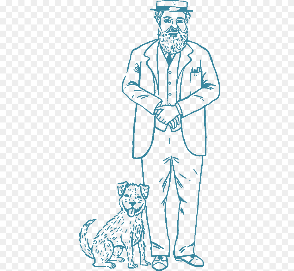 Charles Wicksteed And Jerry The Dog Sketch, Adult, Person, Man, Male Free Transparent Png