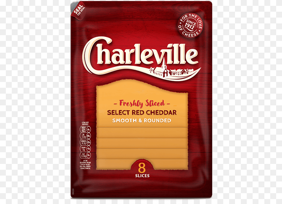 Charleville Select Red Cheddar Sliced Drink, Advertisement, Book, Publication, Poster Png