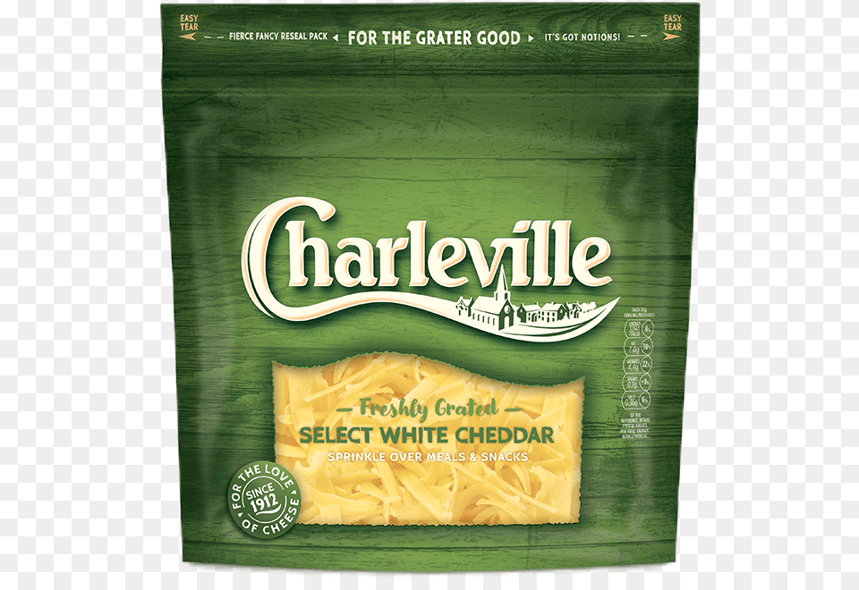 Charleville Select White Cheddar Grated Coffee, Book, Publication, Food, Noodle Png Image