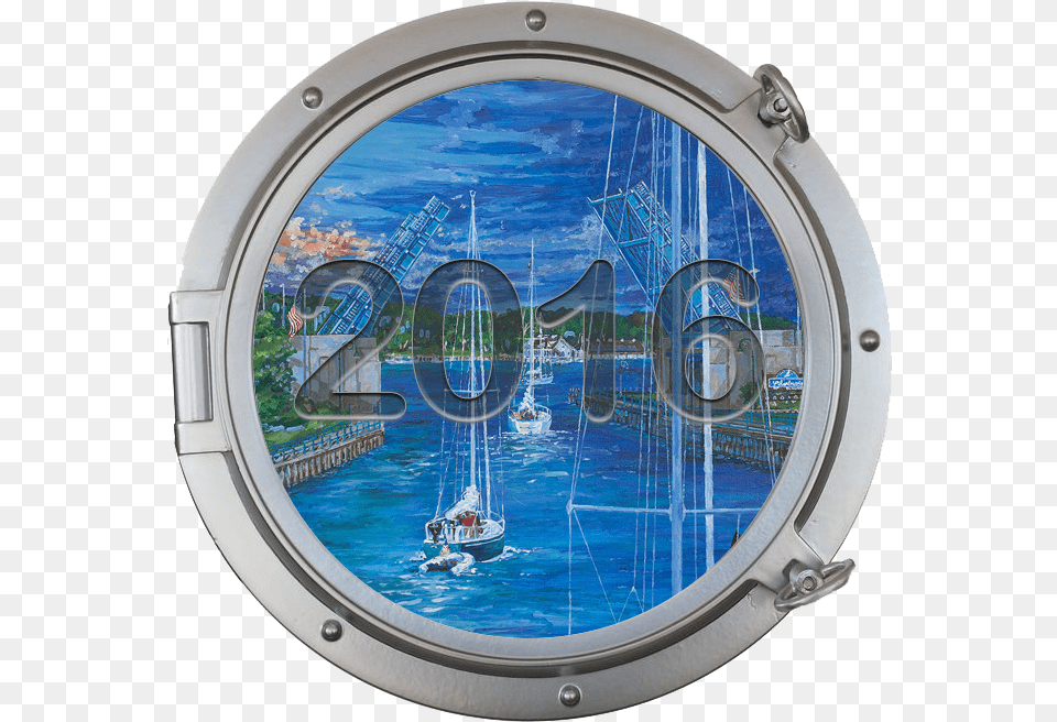 Charlevoix Venetian Festival Artwork Porthole Window, Boat, Transportation, Vehicle, Sailboat Png