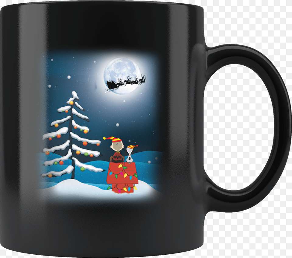 Charlie Brown And Snoopy Christmas Night Light Mug, Cup, Baby, Person, Beverage Free Transparent Png
