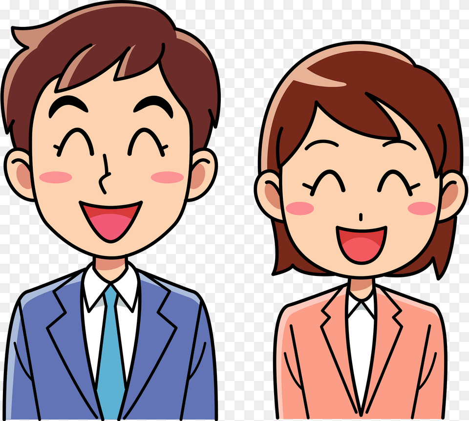 Charlie Businessman And Businesswoman Are Smiling Clipart, Formal Wear, Publication, Person, Man Png