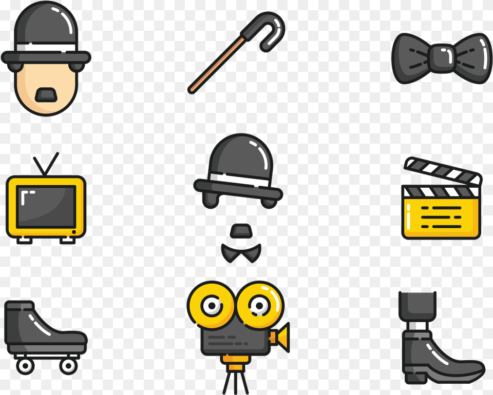 Charlie Chaplin Icons Vector Icono Charles Chaplin, People, Person, Clothing, Hardhat Free Transparent Png