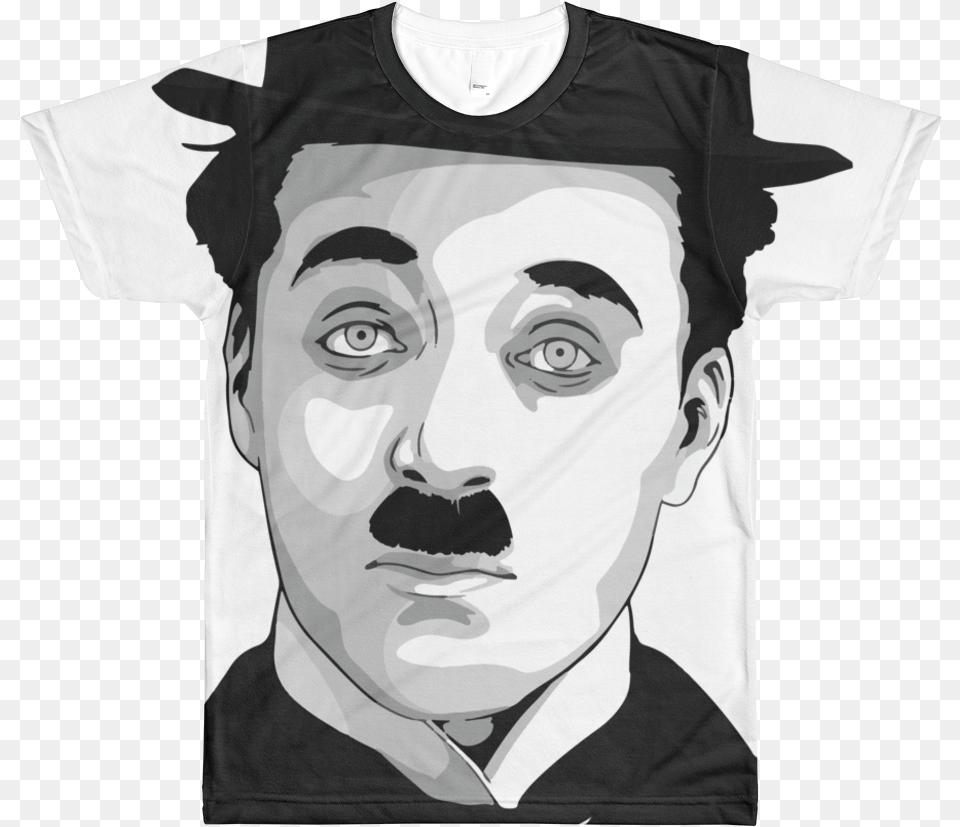 Charlie Chaplin Logo T Shirt Illustration, Clothing, T-shirt, Adult, Face Free Png