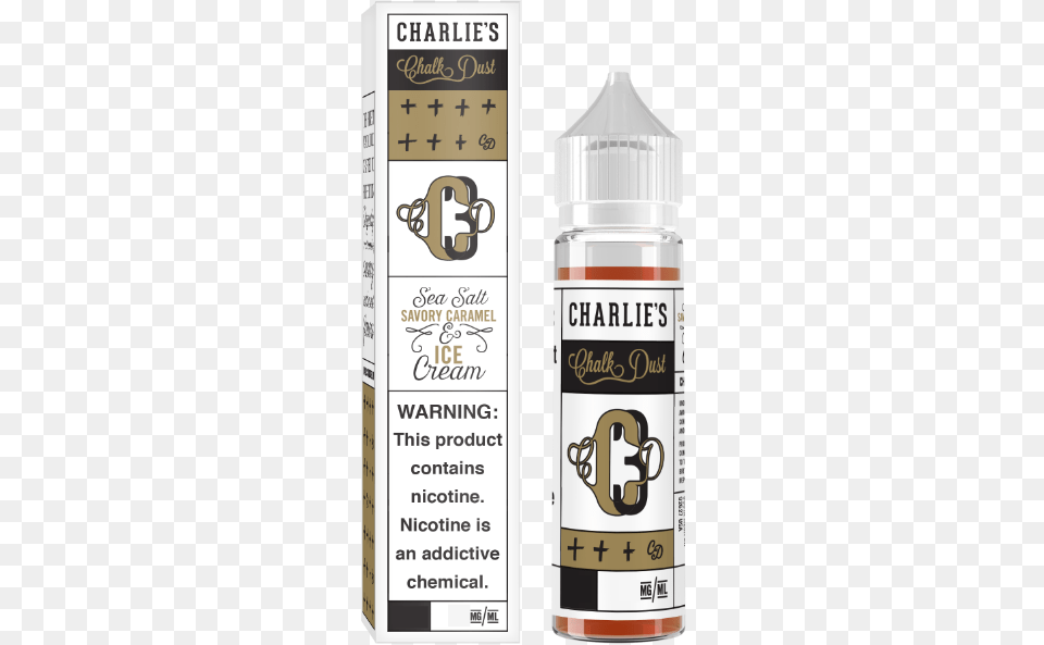 Charlies Chalk Dust Sea Salt Caramel Ice Cream E Liquid Charlie39s Chalk Dust, Food, Seasoning, Syrup, Bottle Png Image