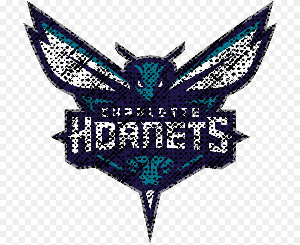 Charlotte Hornets 2015 Pres Primary Logo Distressed Charlotte Hornets Hd Logo, Badge, Emblem, Symbol, Animal Free Png