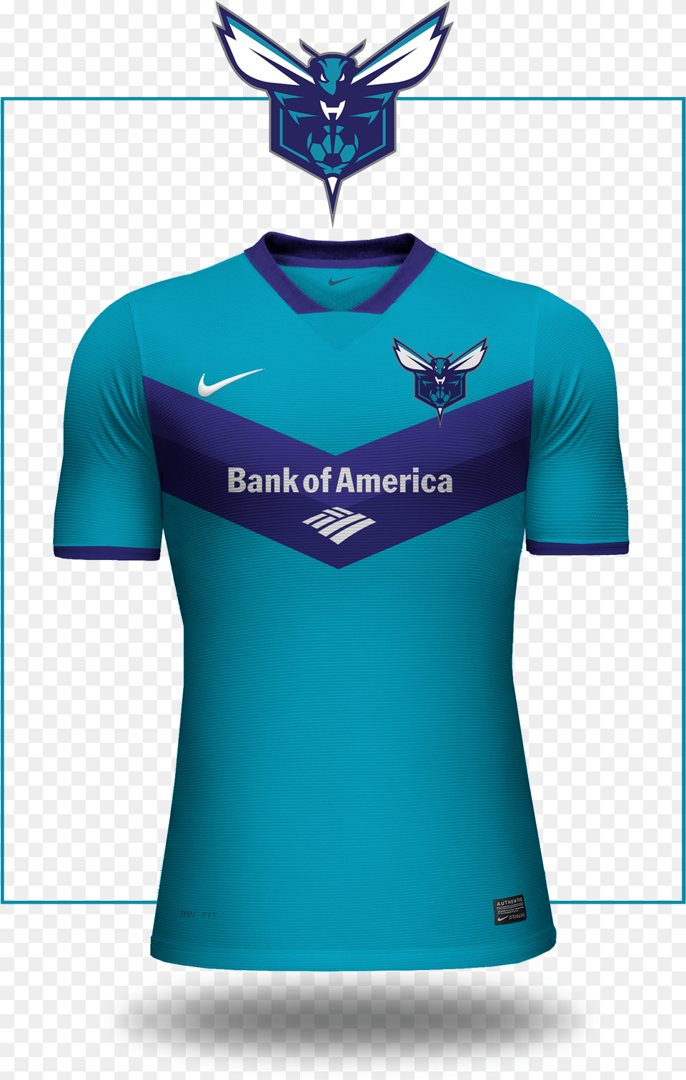 Charlotte Hornets Sponsored By Bank Of America Charlotte Hornets, Clothing, Shirt, T-shirt, Jersey Free Png