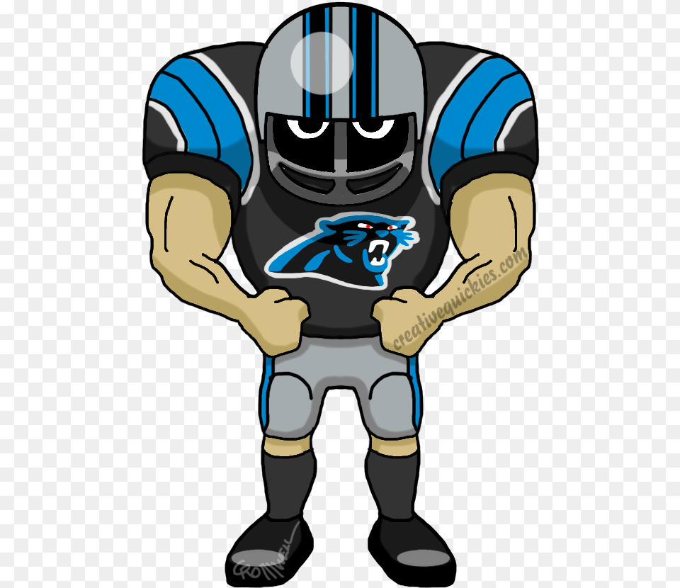 Charlotte North Carolina Panthers Cartoons Of Your Cartoon Cowboys Football Player, Helmet, American Football, Person, Playing American Football Free Png Download
