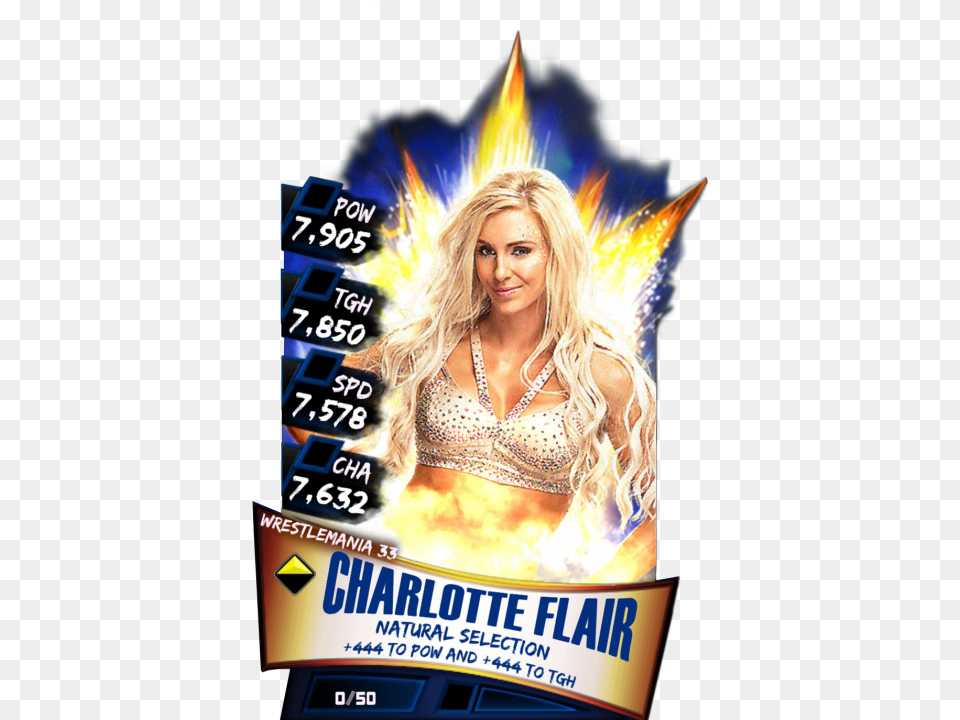 Charlotteflair S3 14 Wrestlemania33 Wwe Supercard Wrestlemania, Advertisement, Poster, Adult, Person Free Png Download