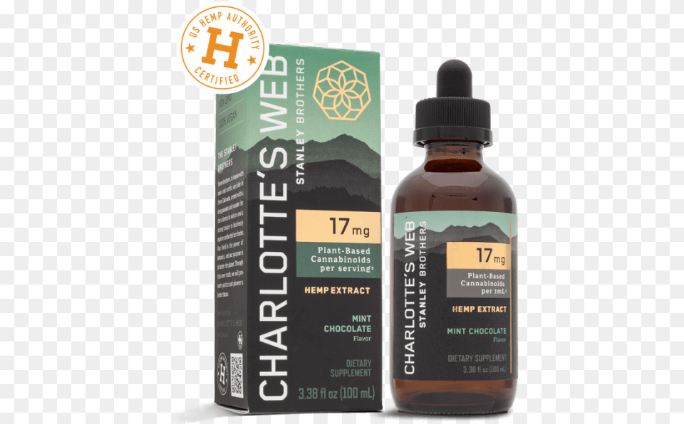 Charlottes Web Cbd Oil 100 Ml Mint Chocolate 60 Mg, Bottle Png