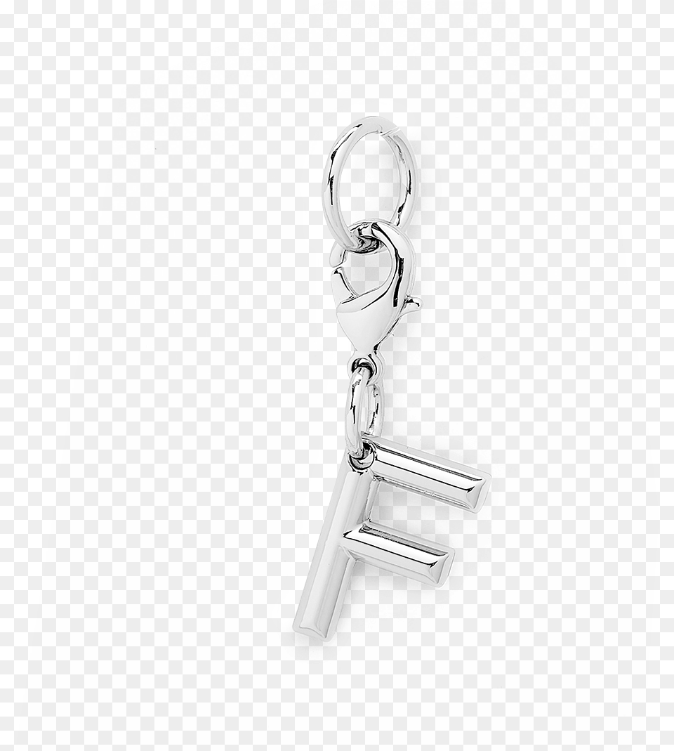 Charm Letter F Body Jewelry, Accessories, Earring, Silver, Blade Free Png