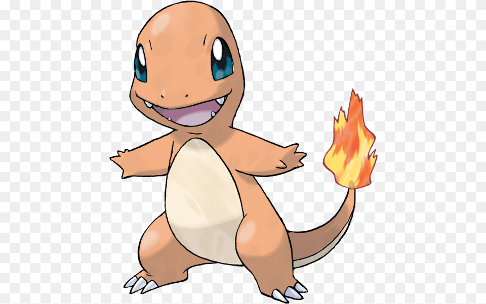 Charmander From The Official Artwork Set For Pokemon, Baby, Fire, Flame, Person Free Png