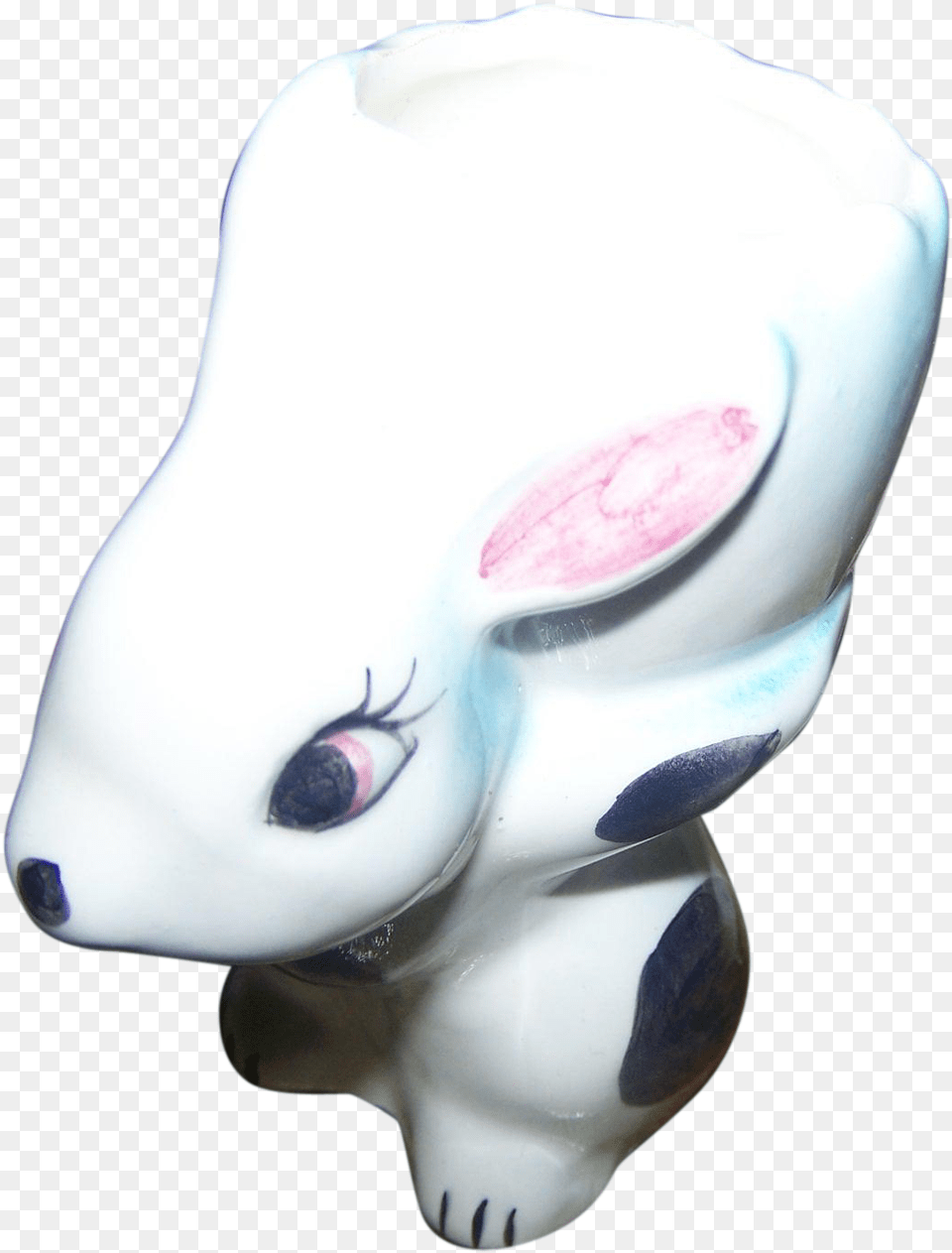 Charming Ceramic Bunny Rabbit Cracked Egg Egg Cup Eggcup, Art, Porcelain, Pottery, Figurine Png Image