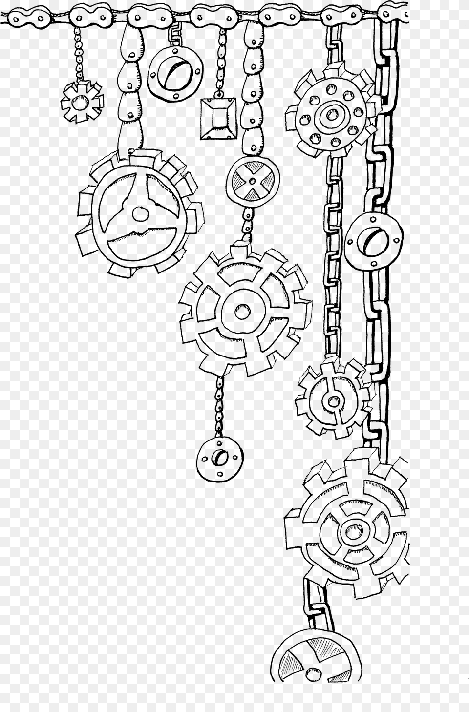 Charming Purplepoppet Clear Steampunk Gears And Cogs Drawing, Gray Png Image