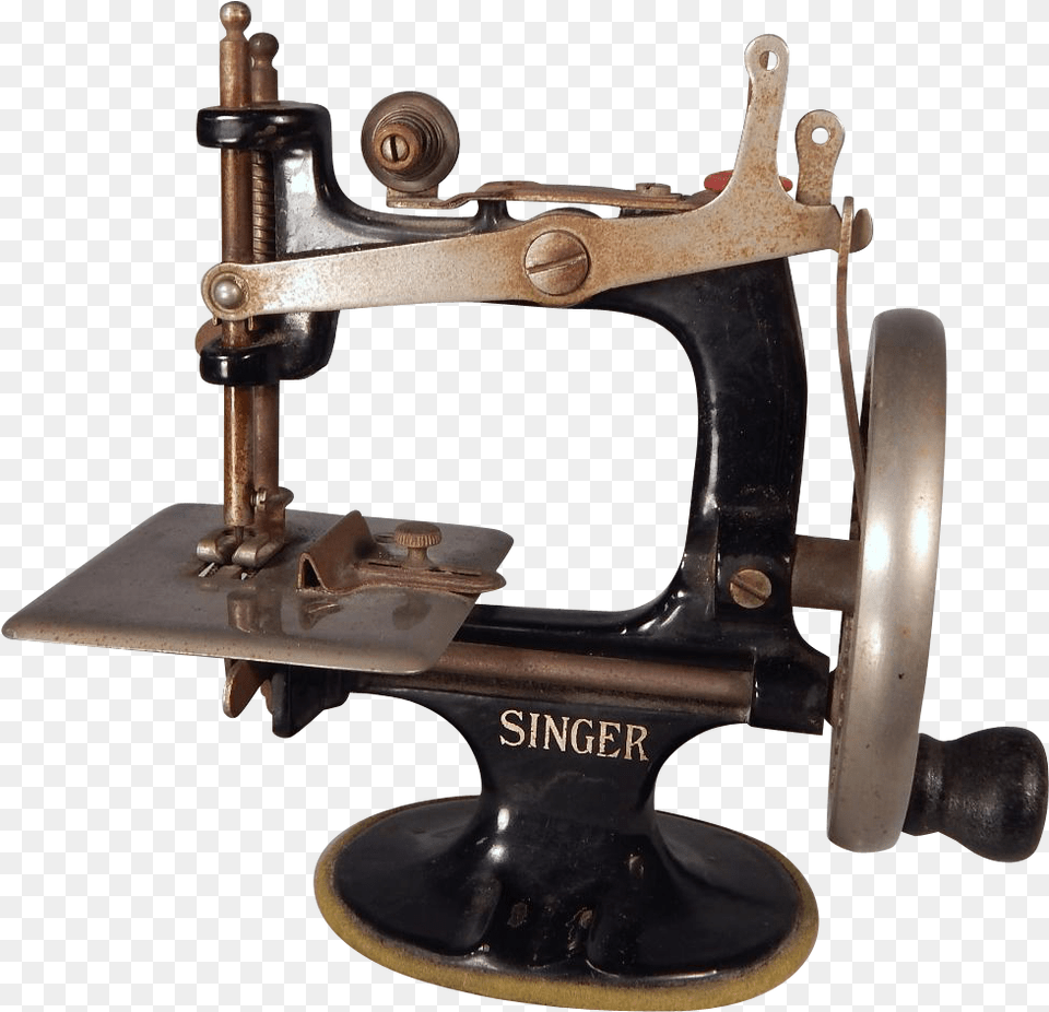 Charming Vintage Miniature Singer For Your Doll Sewing Machine, Gun, Weapon, Device, Appliance Png Image