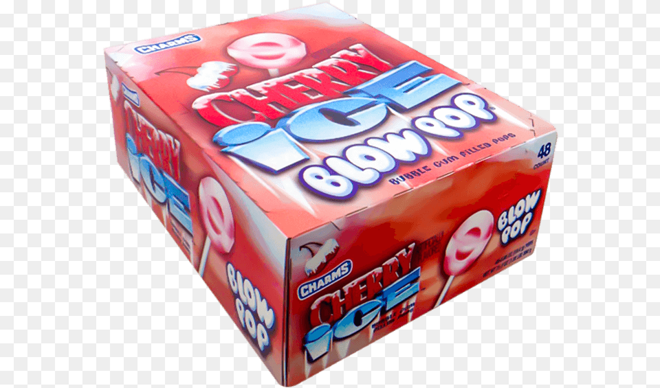 Charms Cherry Ice Blow Pop Bubble Gum Filled 48 Count Baked Goods, First Aid Png Image