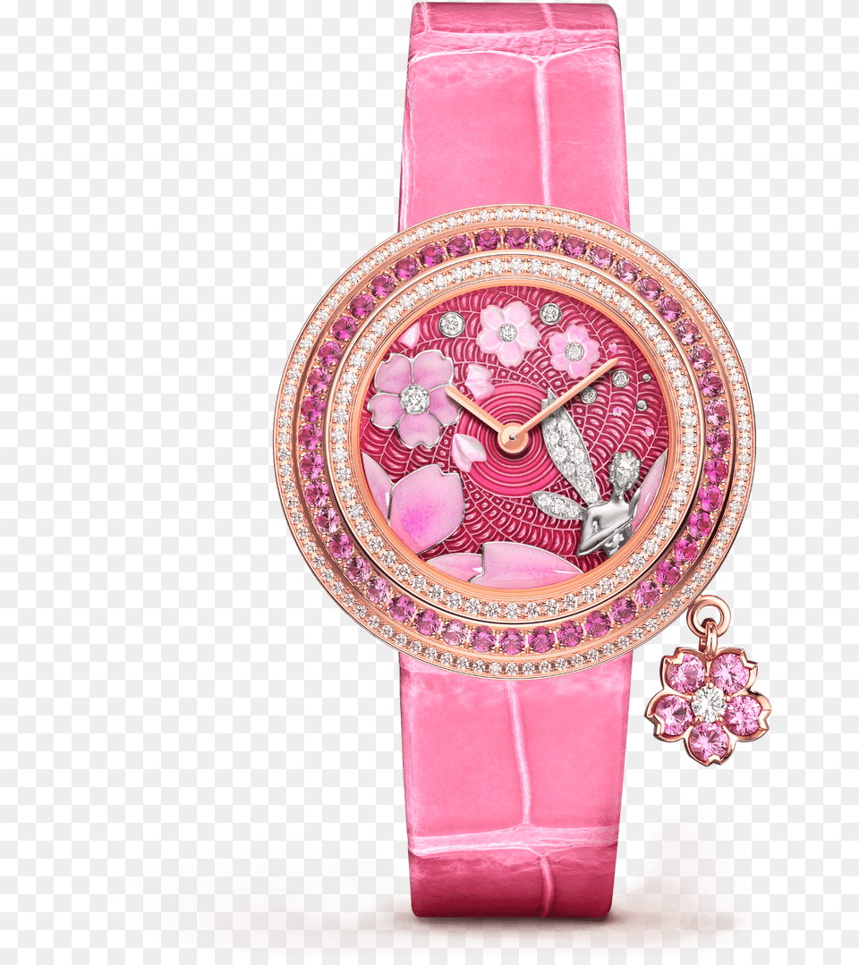 Charms Extraordinaire Fe Sakura Watchshiny Alligator Charms Extraordinaire Fe Sakura, Arm, Body Part, Person, Wristwatch Free Png