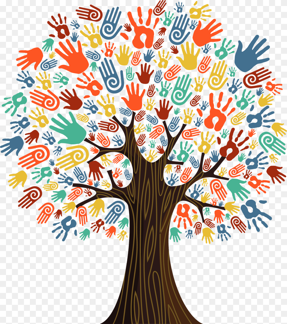Charter On Social Responsibility Financial Tribune Tree With Hand Prints, Art, Plant, Painting, Drawing Free Png Download