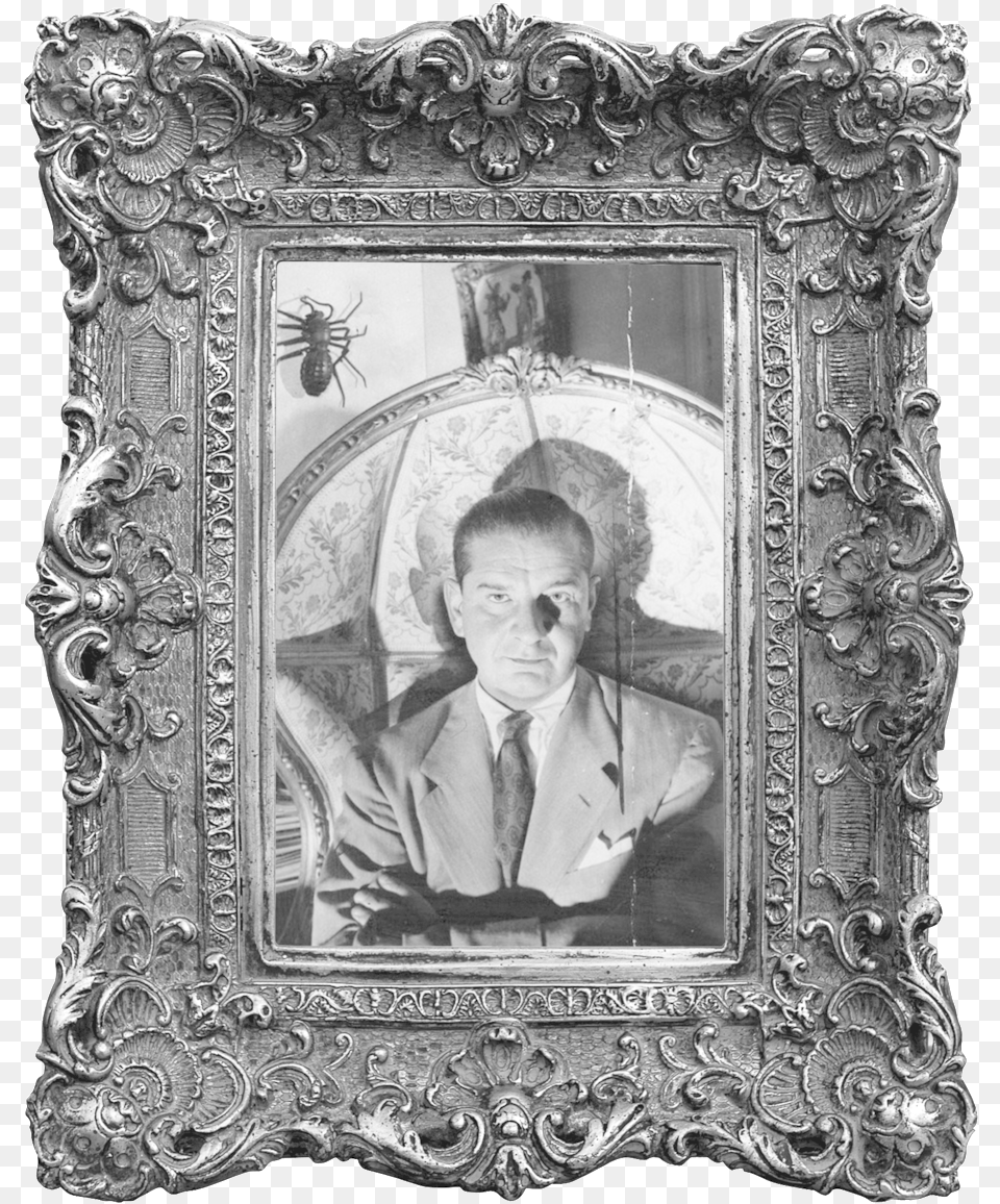 Chas Addams Mastermind Of Goth Humor U2014 Films We Like Antique Old Gold Picture Frame, Art, Painting, Adult, Person Free Png