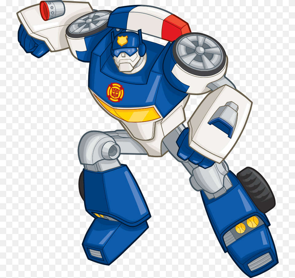 Chase Clipart Transformers Rescue Bots Meet Chase The Police Bot, Robot, Device, Grass, Lawn Free Transparent Png