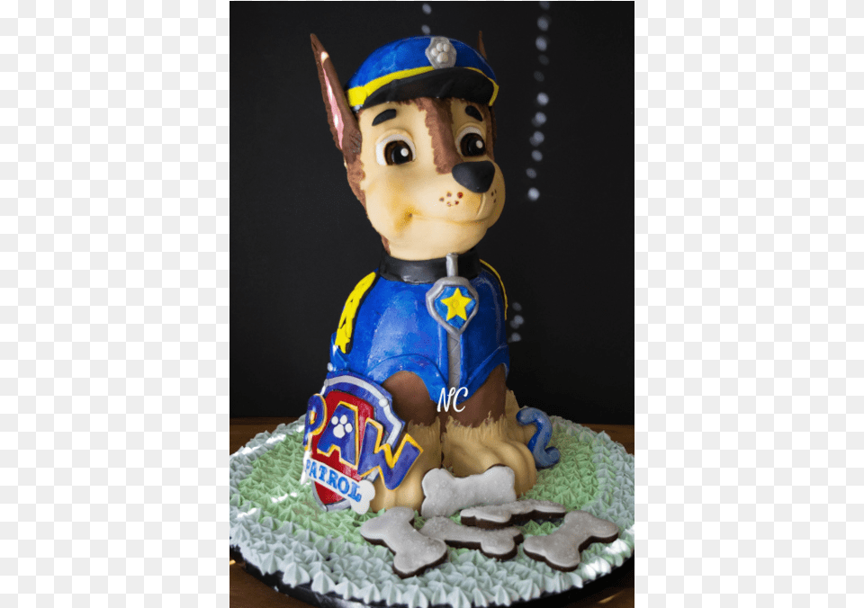 Chase Paw Patrol On Cake Central Figurine, Birthday Cake, Cream, Dessert, Icing Png Image