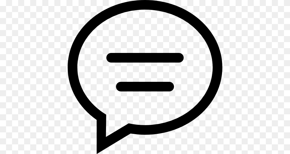 Chat Comment Oval Speech Bubble With Text Lines, Sign, Symbol Free Png Download