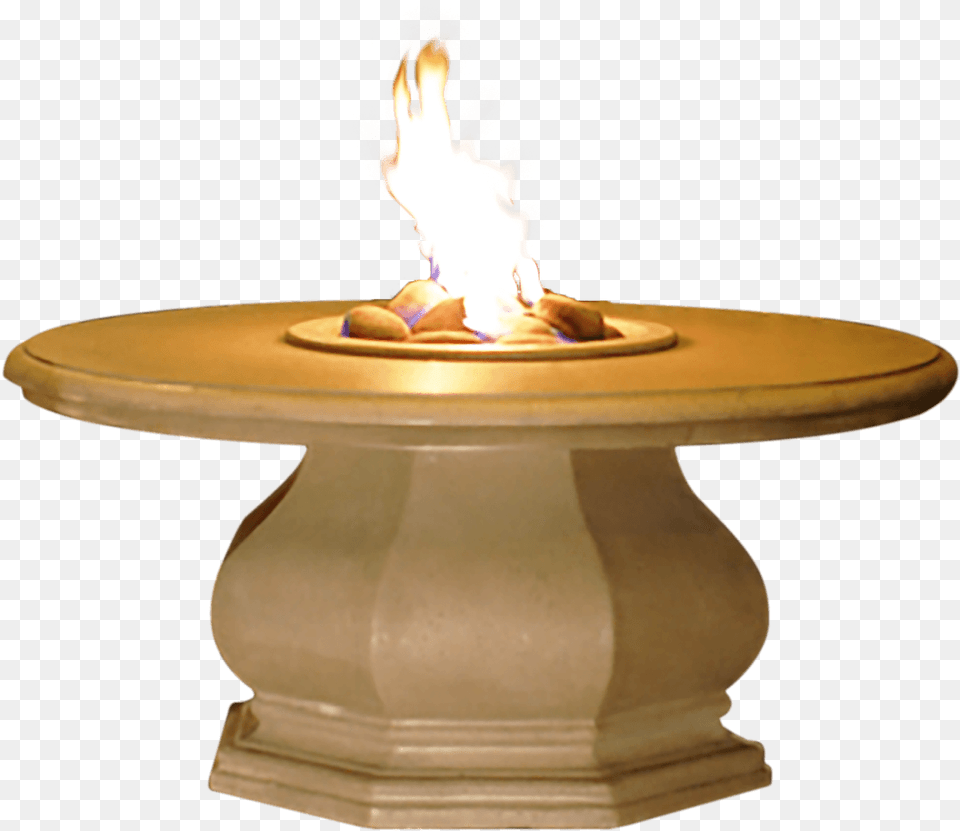 Chat Height Octagon Fire Pit Table With Concrete Top American Fyre Designs, Furniture, Flame Png